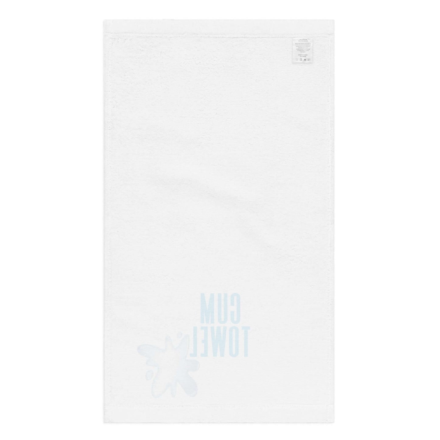 Cum Hand Towel | Lapis on White, soft absorbent towel with a vibrant front and cozy cotton back.
