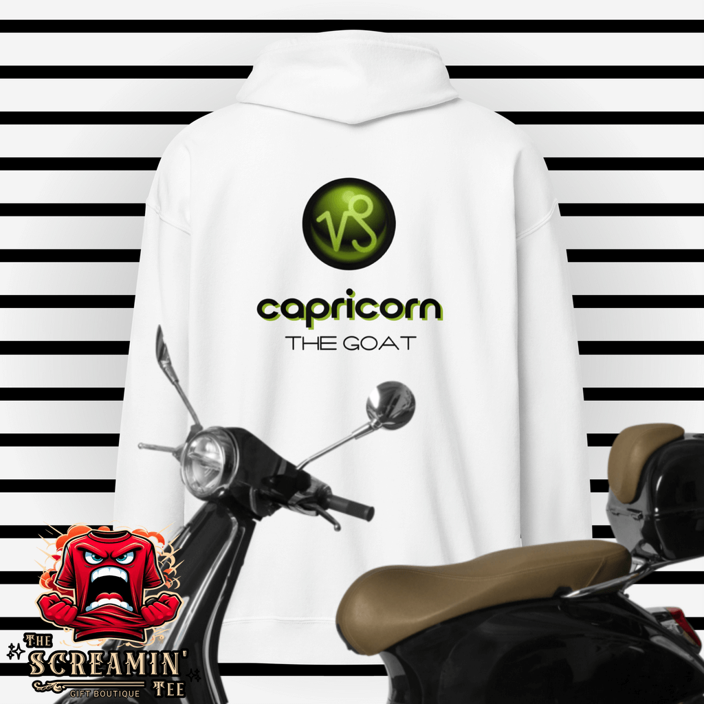 CABOCHON ZODIAC UNISEX ZIP HOODIE - CAPRICORN - The Screamin' Tee