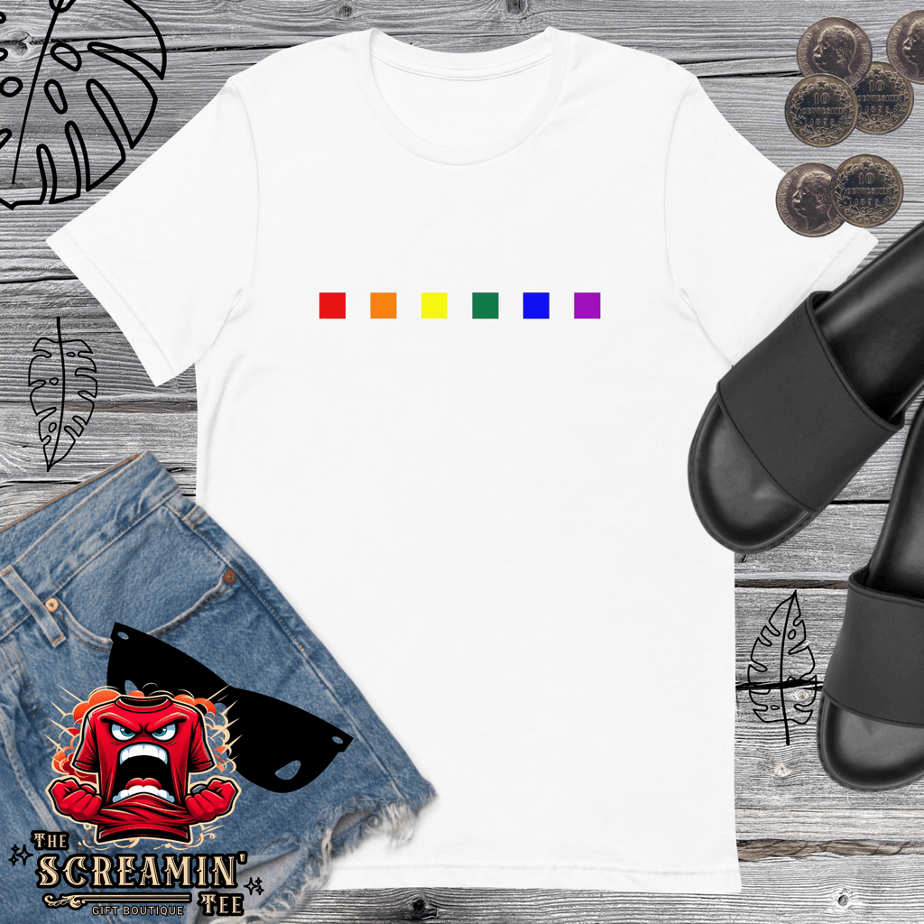 RAINBOW SQUARES UNISEX TSHIRT - The Screamin' Tee