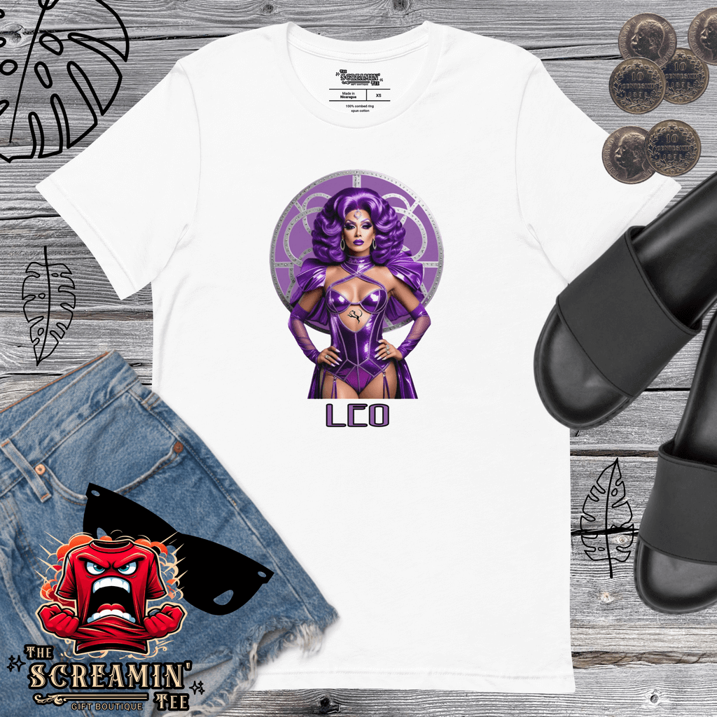 Haus Of Zodiac T-Shirt | Leona Lux (Leo) featuring bold graphic design and stylish casual wear essentials.