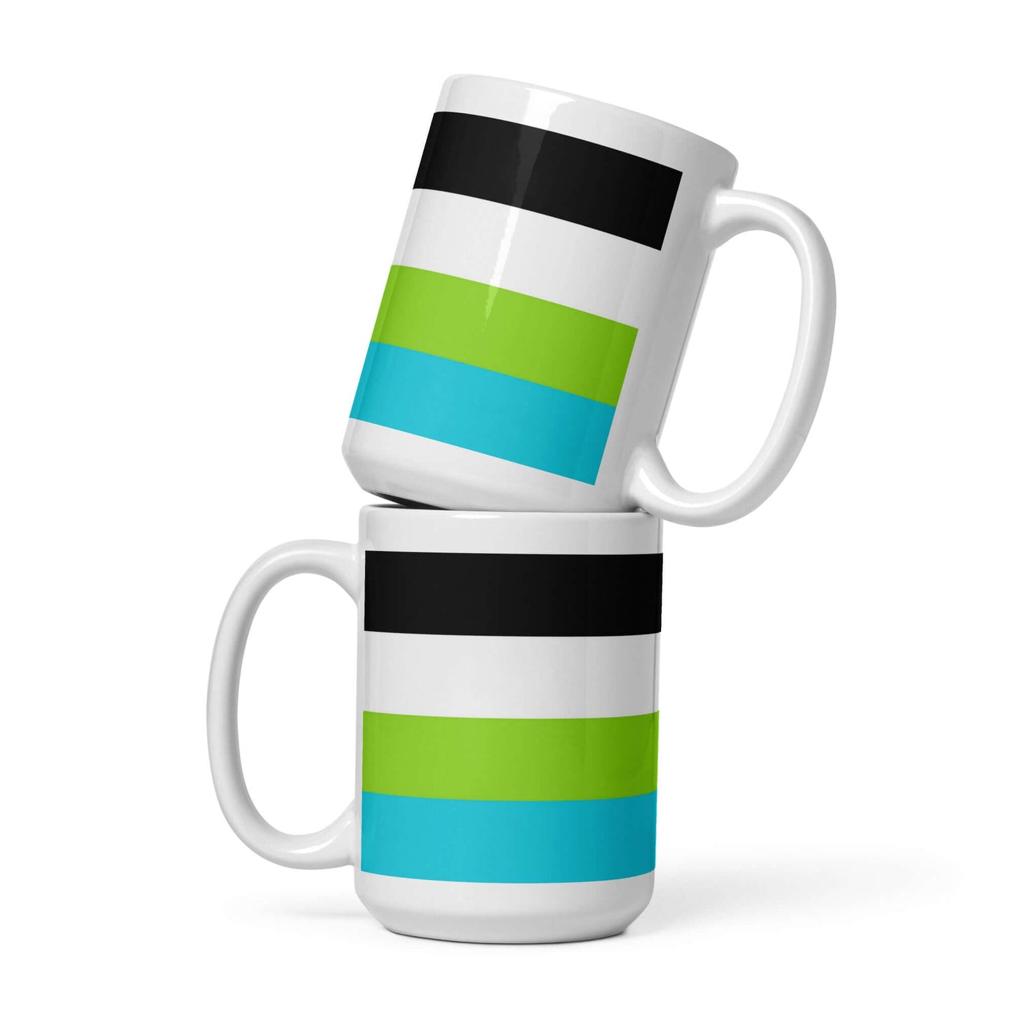 Quoisexual Pride Mug featuring distinct colors representing quoisexual pride, stacked for artistic display.