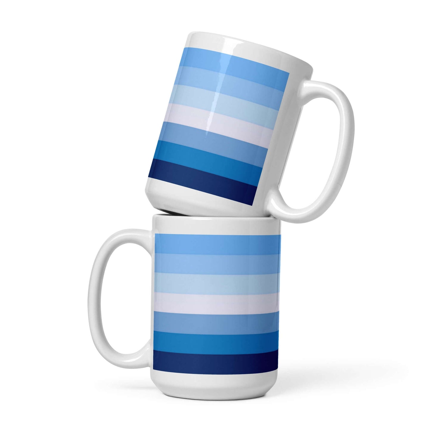 Gay Men I Pride Mug - a ceramic mug featuring vibrant shades of blue, showcasing pride and support for the LGBTQ+ community.
