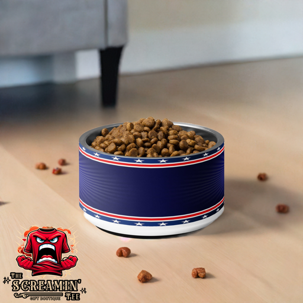 AMERICA BLUE PET BOWL - 18OZ - The Screamin' Tee