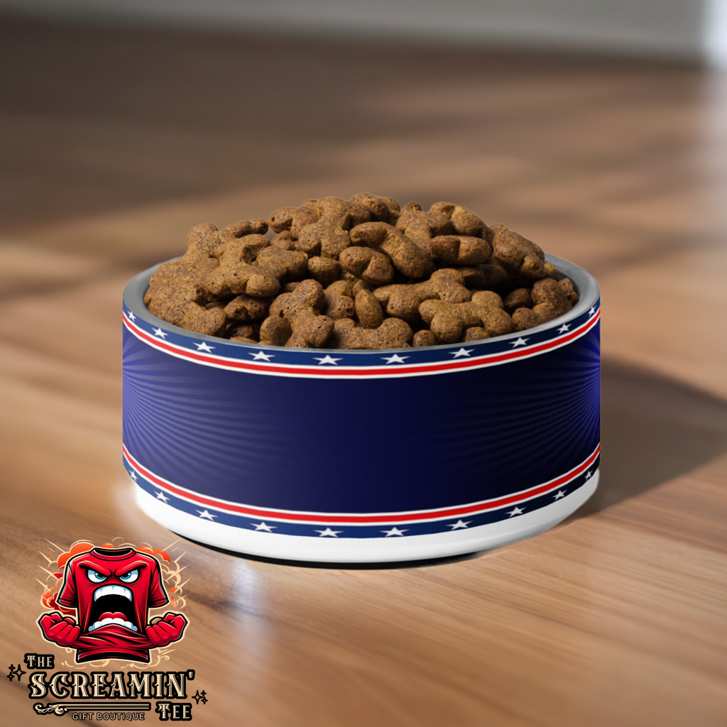 AMERICA BLUE PET BOWL - 32OZ - The Screamin' Tee