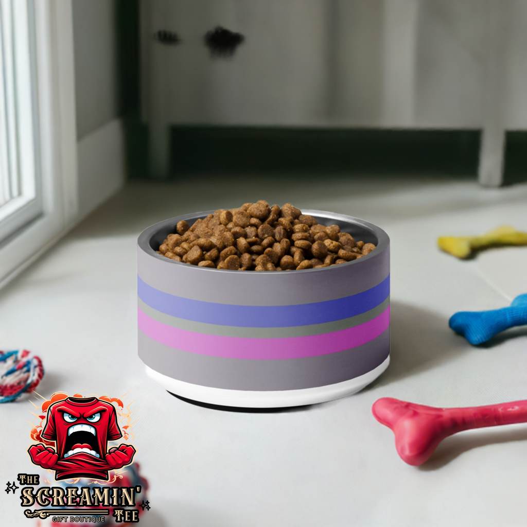 ANDROGYNOUS PRIDE PET BOWL - 18OZ - The Screamin' Tee