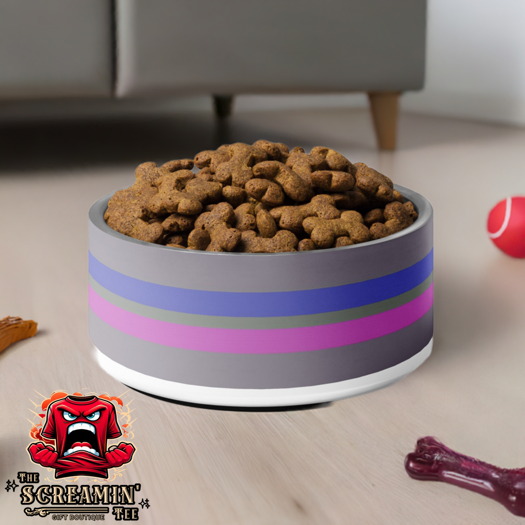 ANDROGYNOUS PRIDE PET BOWL - 32OZ - The Screamin' Tee