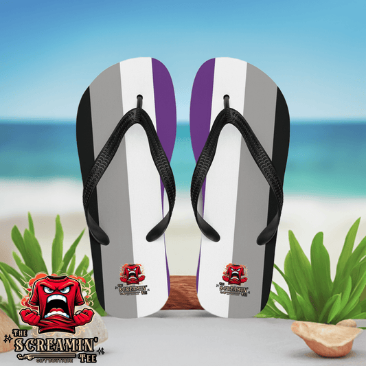 Asexual Demisexual Pride Flip Flops