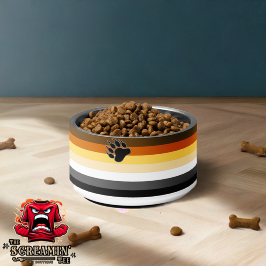 BEAR BROTHERHOOD PRIDE PET BOWL - 18OZ - The Screamin' Tee