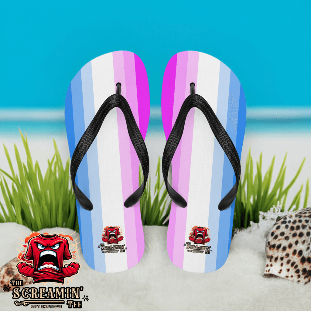 Bi-Curious Pride Flip Flops