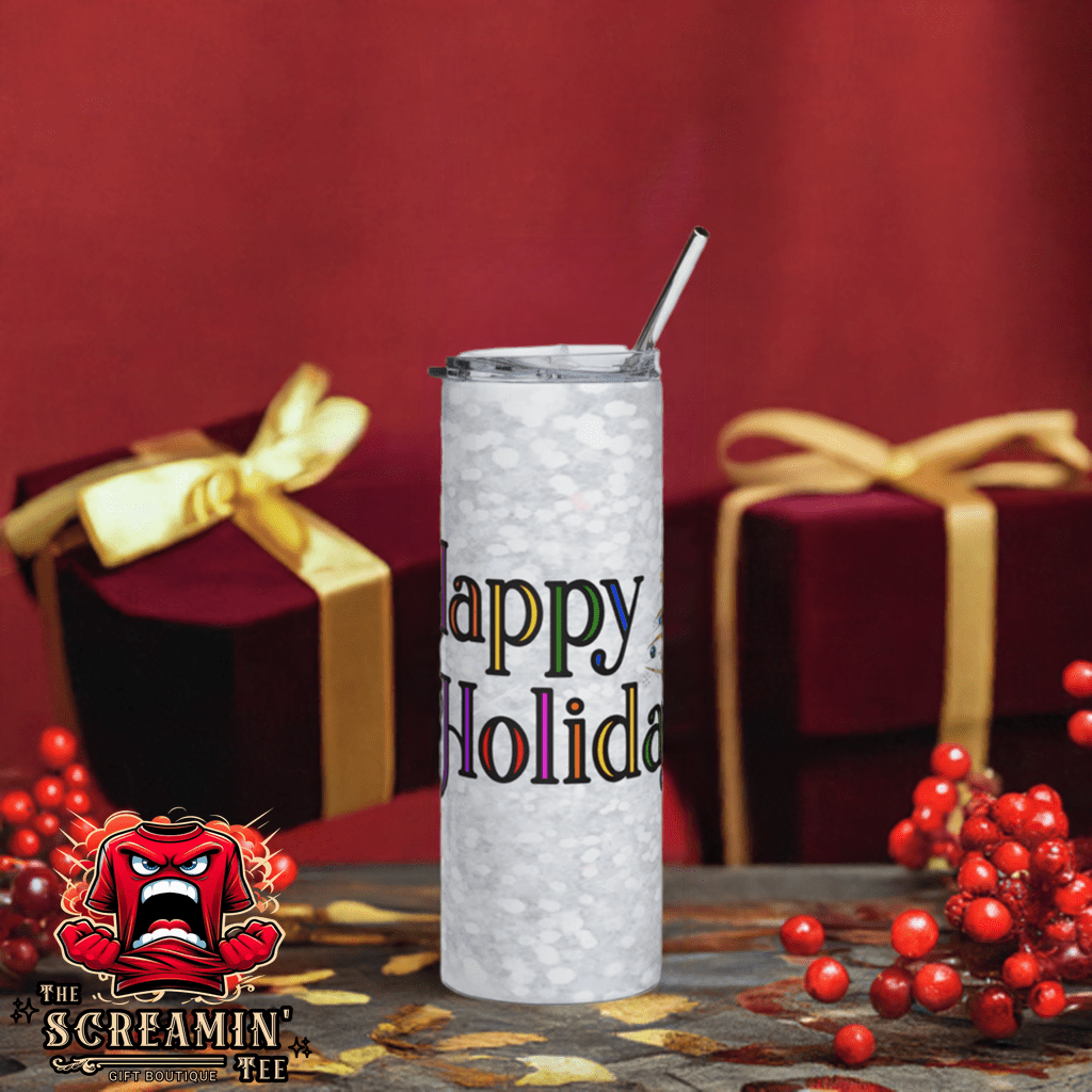 HAPPY HOLIDAYS TUMBLER - FESTIVE - The Screamin' Tee