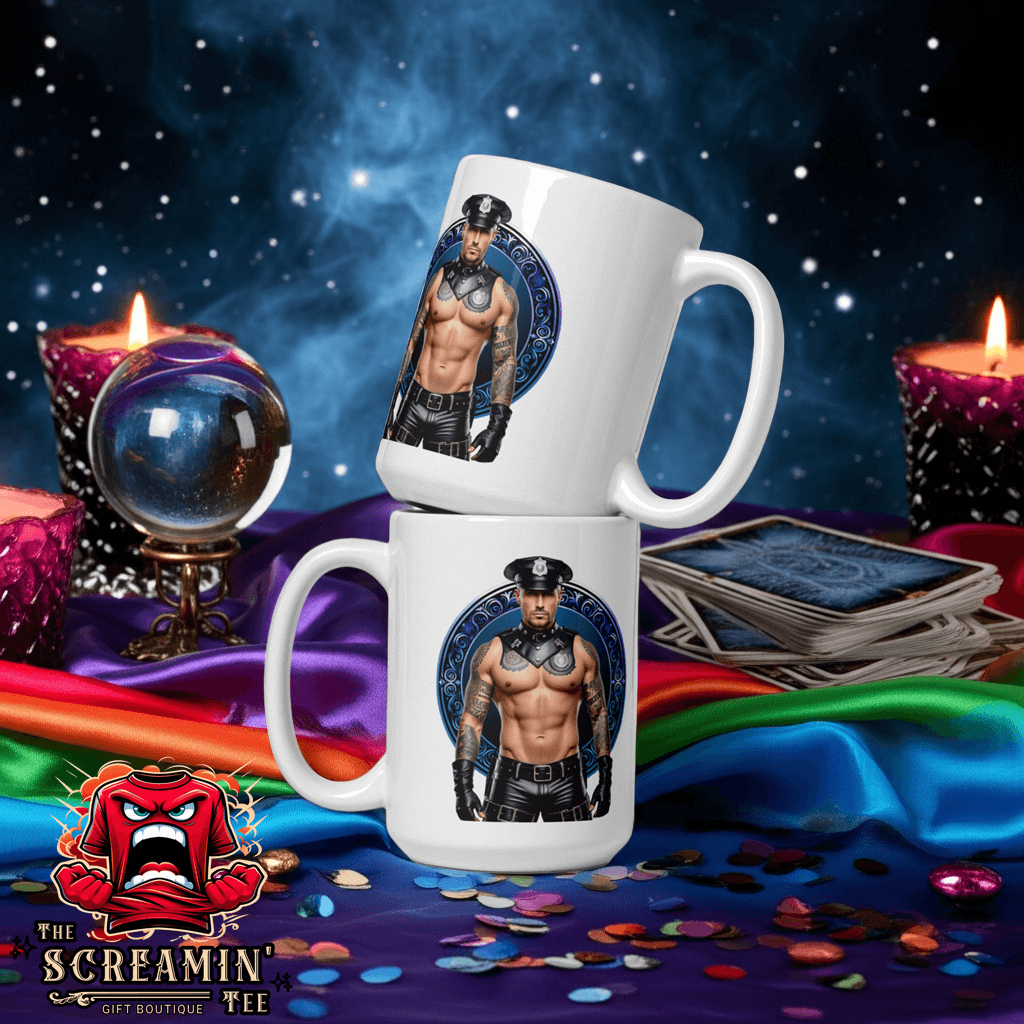 Haus Of Zodiac Mug | Leatherman Ronan (Cancer) displayed with mystical background and colorful table setting.