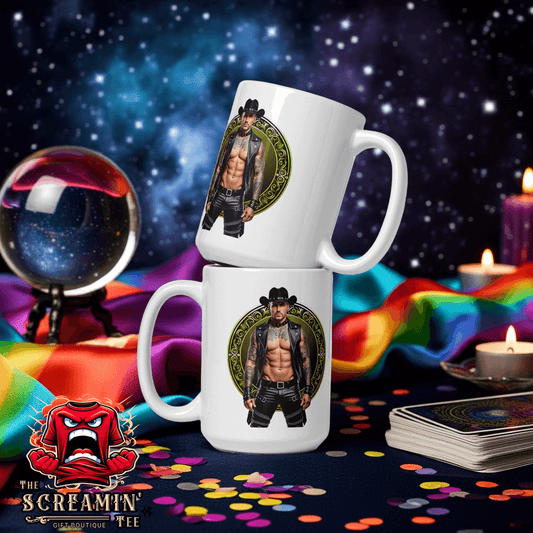 Haus Of Zodiac Mug | Leatherman Sterling (Capricorn) displayed with a colorful backdrop and mystical elements.