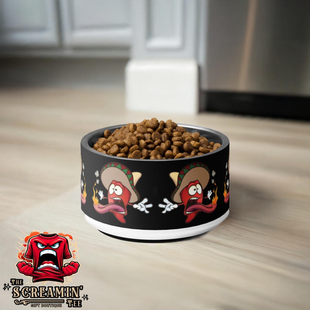 HOT PEPPERS PET BOWL - 18OZ - The Screamin' Tee