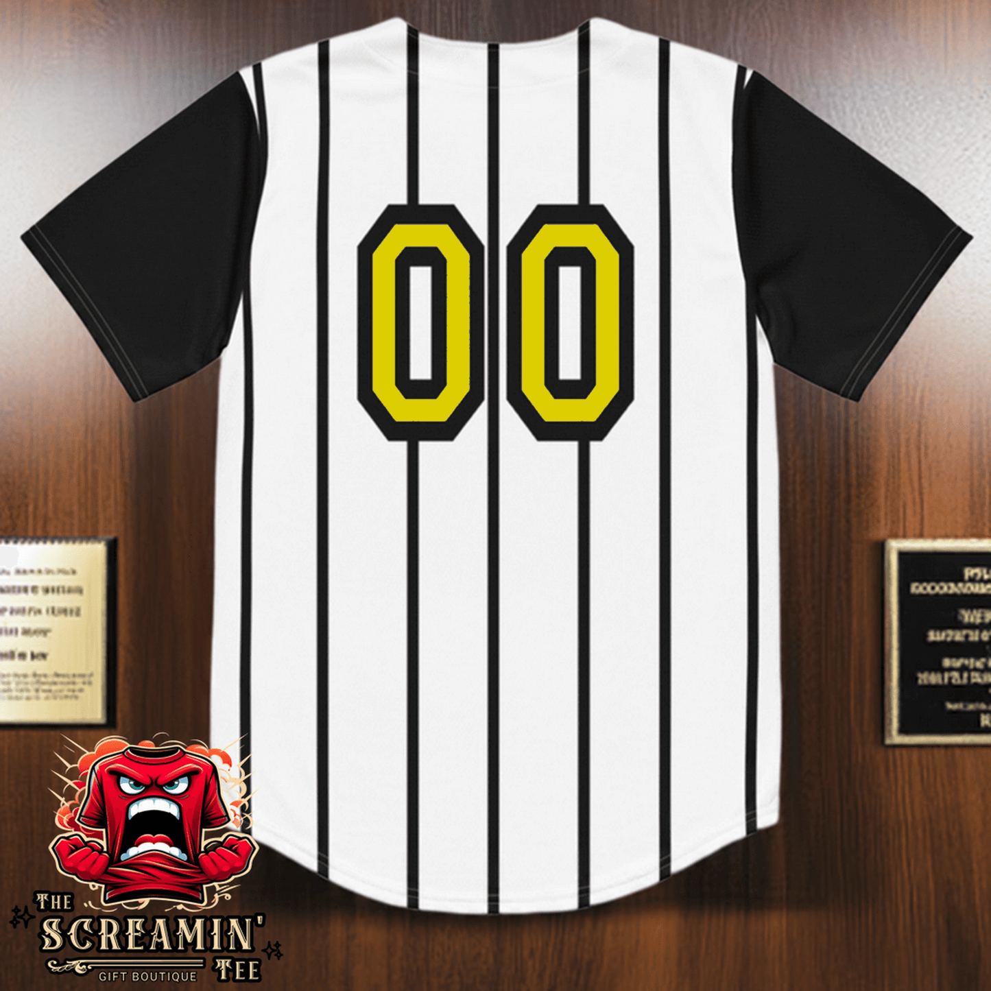 The Screamin' Tee Baseball Jersey | Citrine Logo (White)