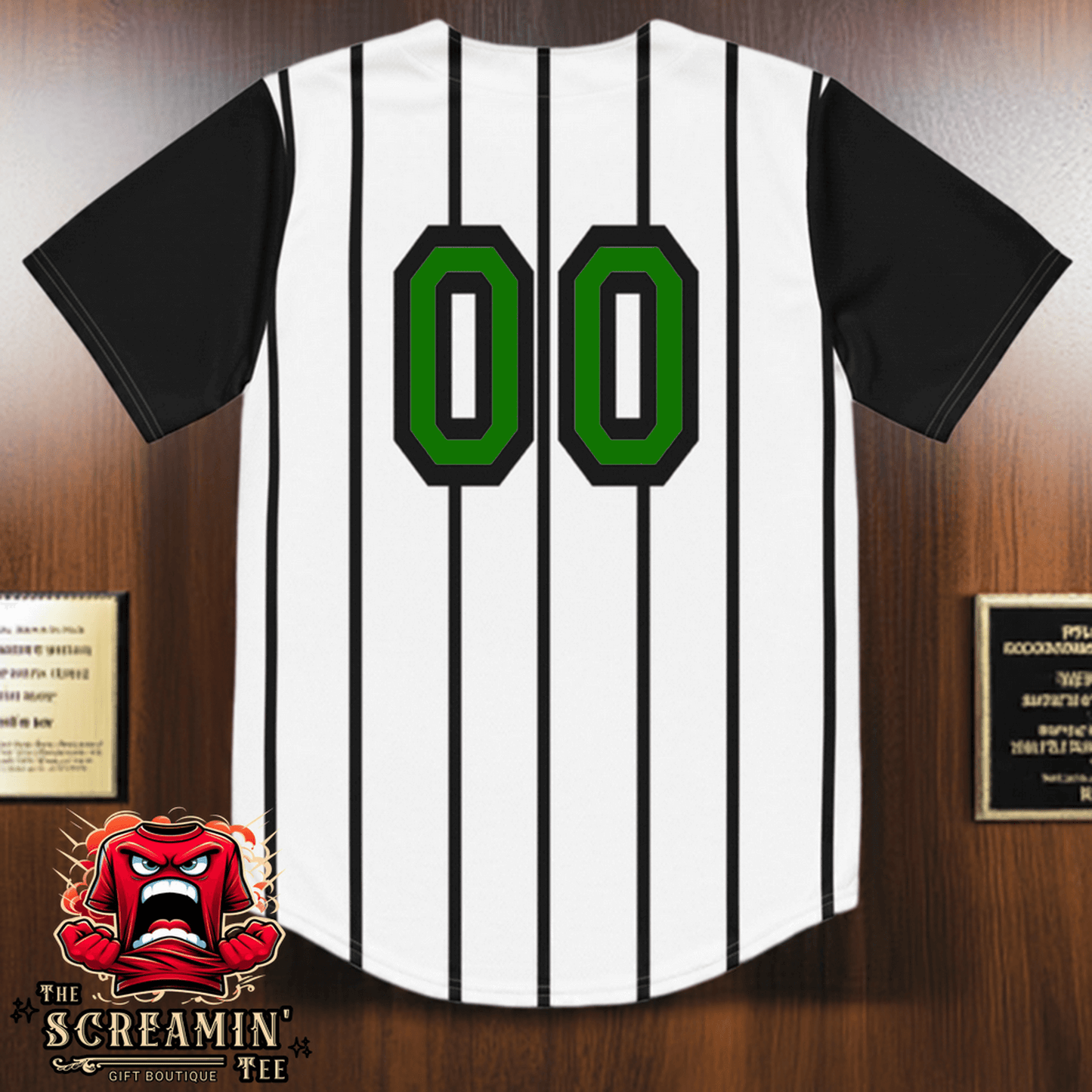 The Screamin' Tee Baseball Jersey | Emerald Logo (White)