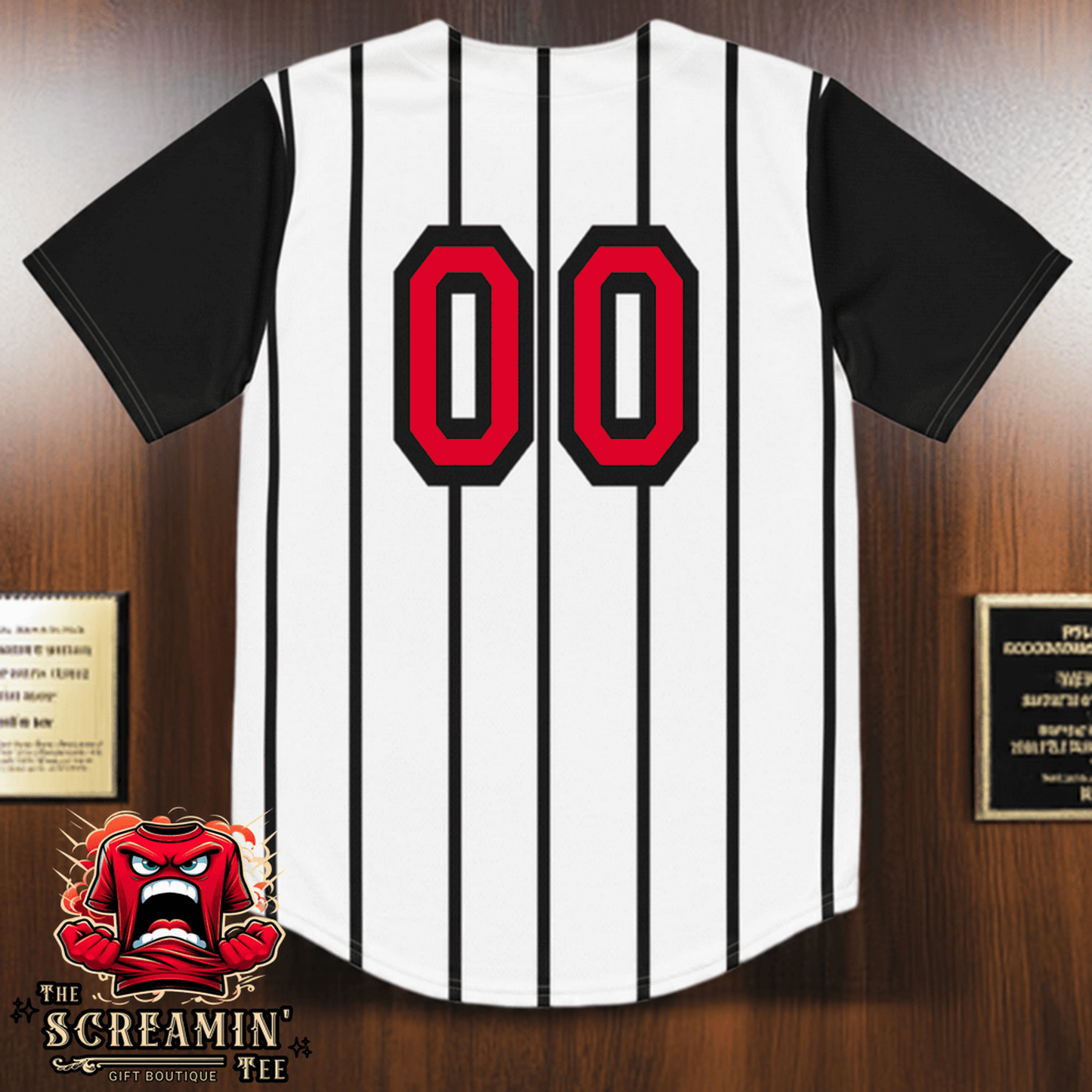 The Screamin' Tee Baseball Jersey | Ruby Logo (White)