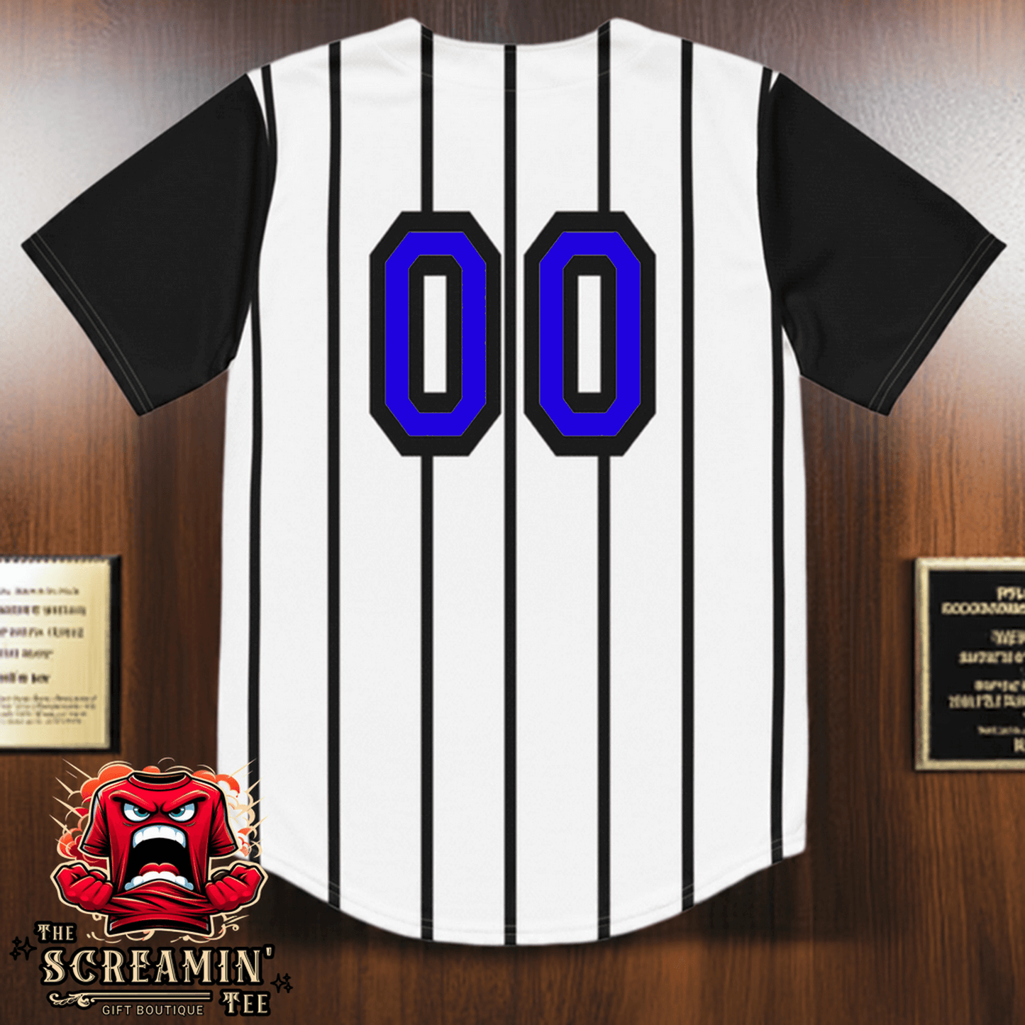 The Screamin' Tee Baseball Jersey | Sapphire Logo (White)