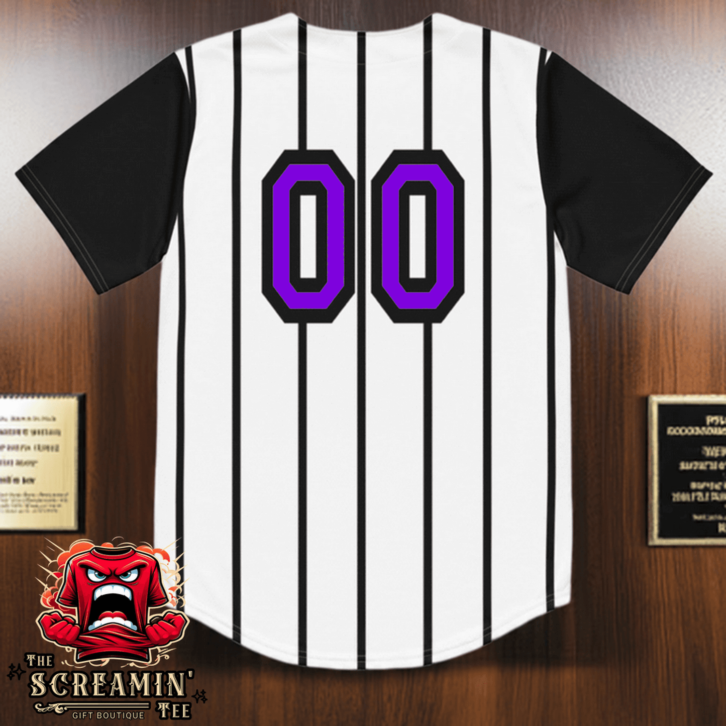 The Screamin' Tee Baseball Jersey | Tanzanite Logo (White)