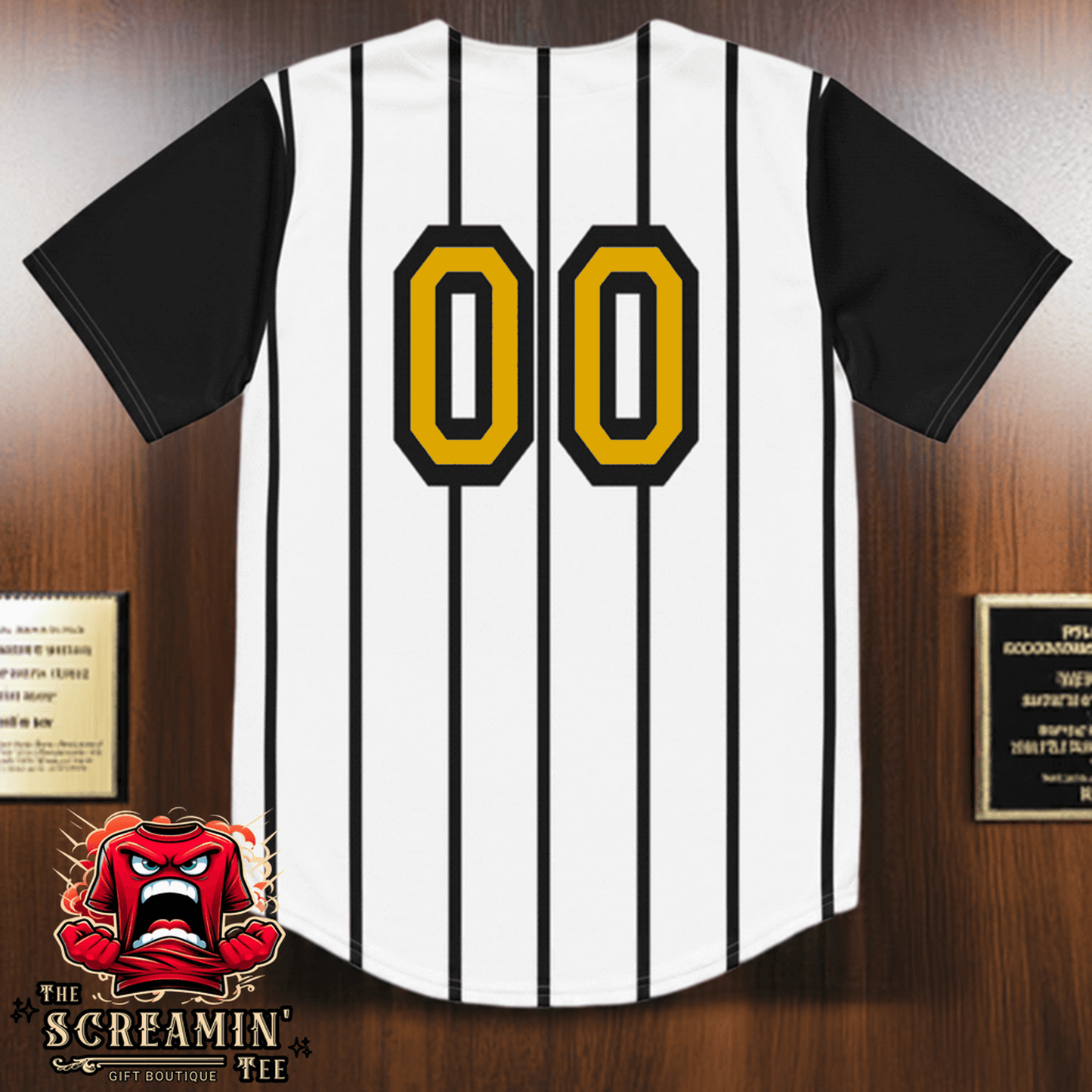 The Screamin' Tee Baseball Jersey | Topaz Logo (White)