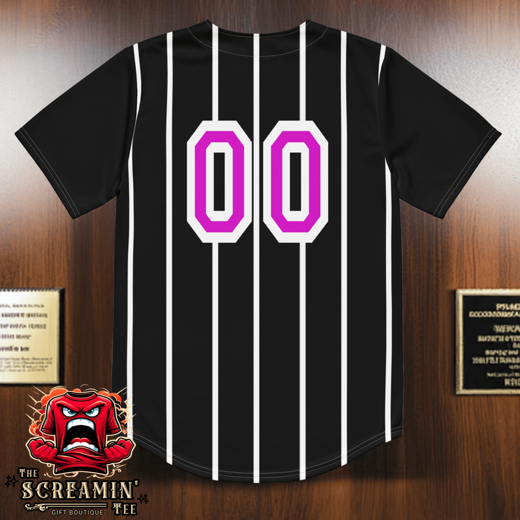 The Screamin' Tee Baseball Jersey | Garnet Logo (Black)