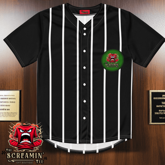 The Screamin' Tee Baseball Jersey | Emerald Logo (Black)