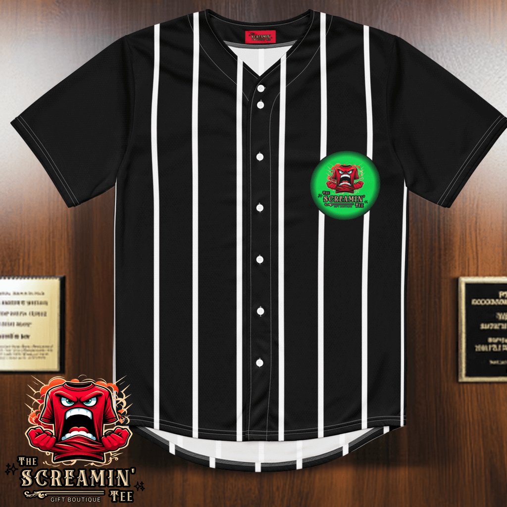 The Screamin' Tee Baseball Jersey | Peridot Logo (Black)