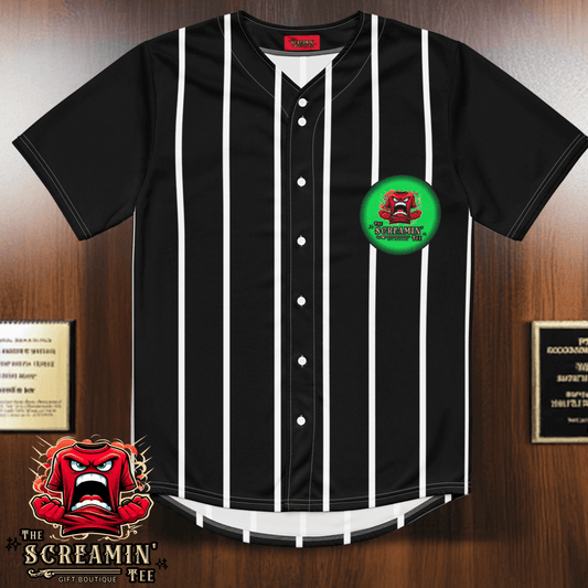 The Screamin' Tee Baseball Jersey | Peridot Logo (Black)