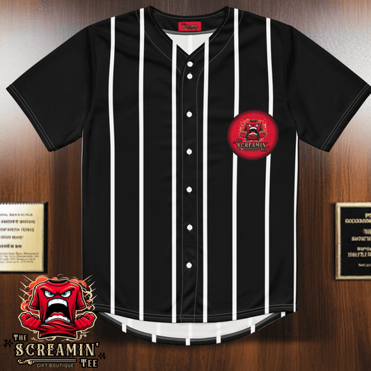 The Screamin' Tee Baseball Jersey | Ruby Logo (Black)