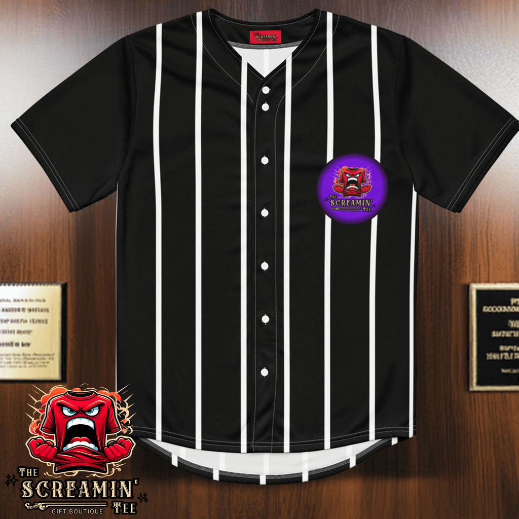 The Screamin' Tee Baseball Jersey | Tanzanite Logo (Black)