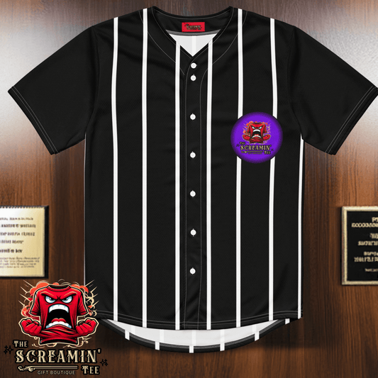 The Screamin' Tee Baseball Jersey | Tanzanite Logo (Black)