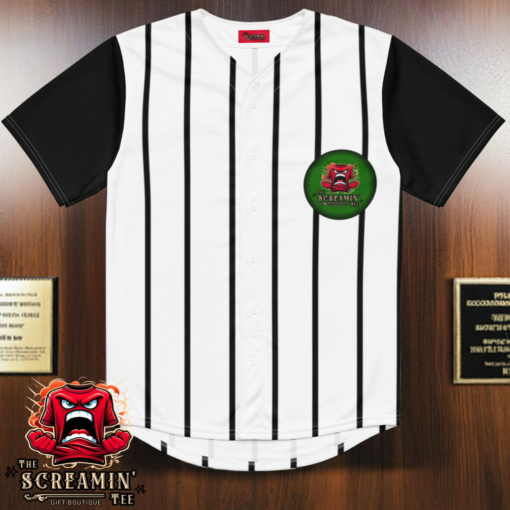 THE BASEBALL JERSEY - EMERALD LOGO - The Screamin' Tee