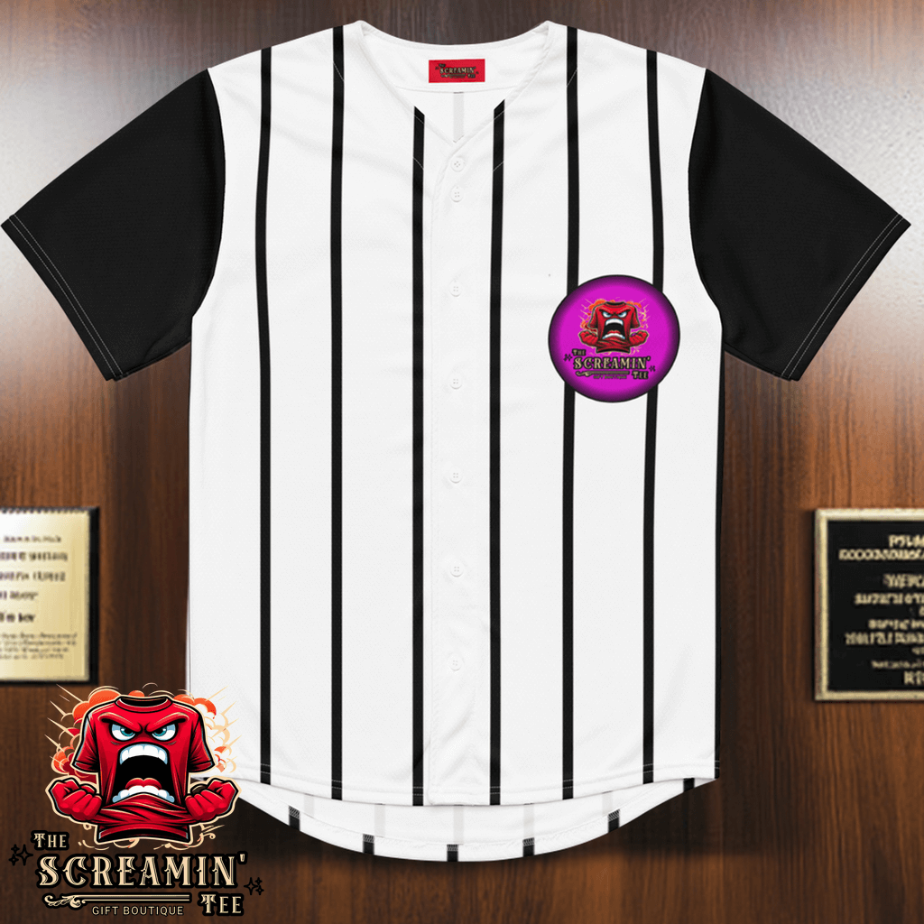 CAMISETA DE BÉISBOL CON LOGOTIPO - LOGOTIPO GRANATE (BLANCO)