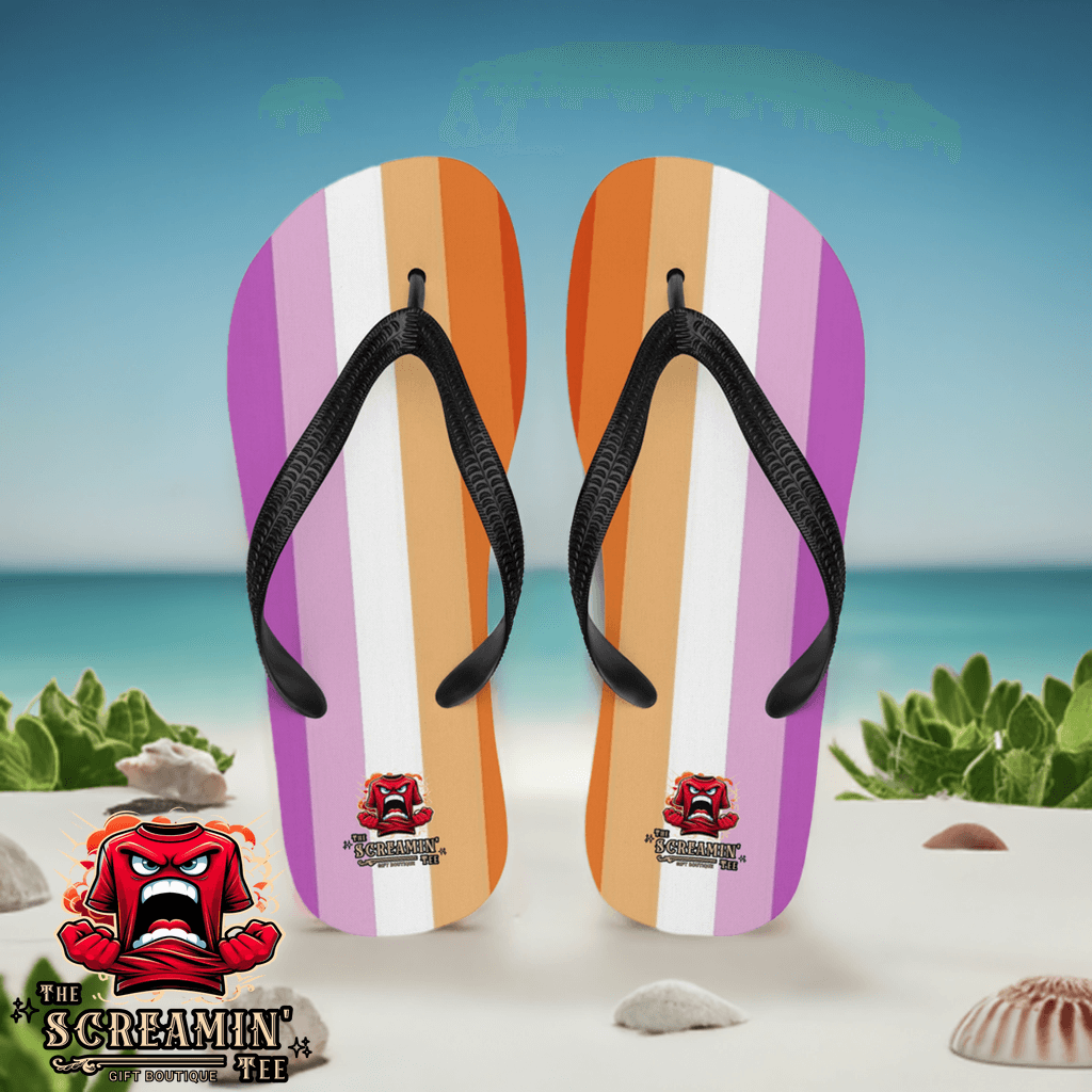 Lesbian Pride Flip Flops