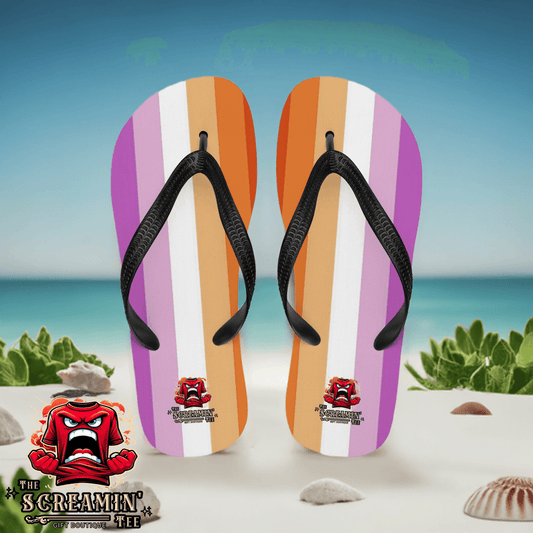 Lesbian Pride Flip Flops