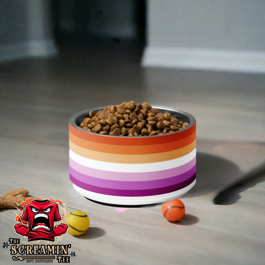 LESBIAN PRIDE PET BOWL - 18OZ - The Screamin' Tee