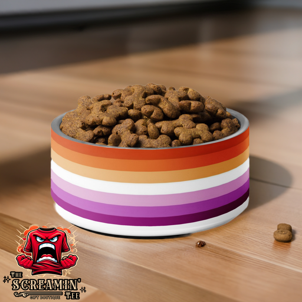 LESBIAN PRIDE PET BOWL - 32OZ - The Screamin' Tee