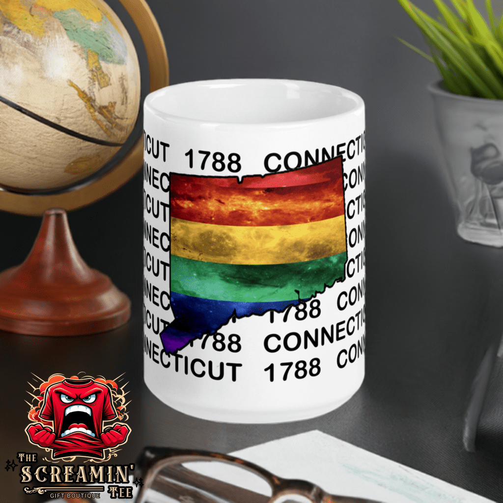 LGBTQ STATES MUG - CONNECTICUT - The Screamin' Tee