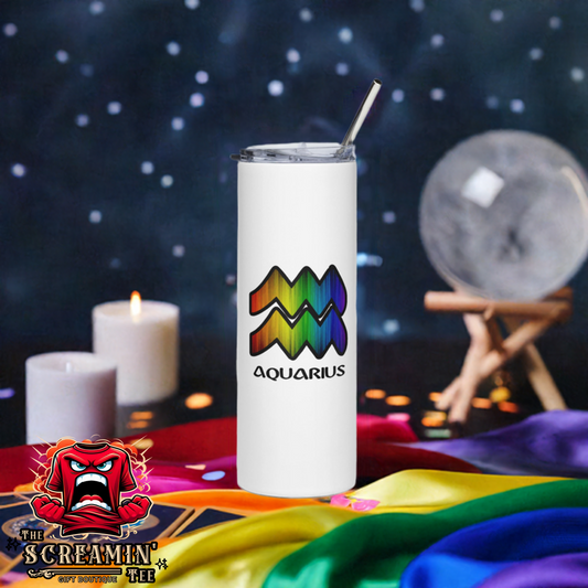 LGBTQ ZODIAC TUMBLER - AQUARIUS - The Screamin' Tee