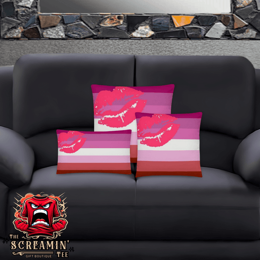 Lipstick Lesbian Pride Pillow
