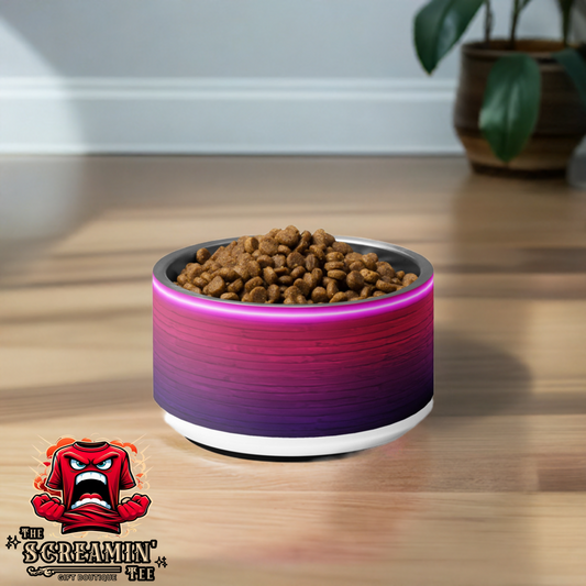 NEON PINK PET BOWL - 18OZ - The Screamin' Tee