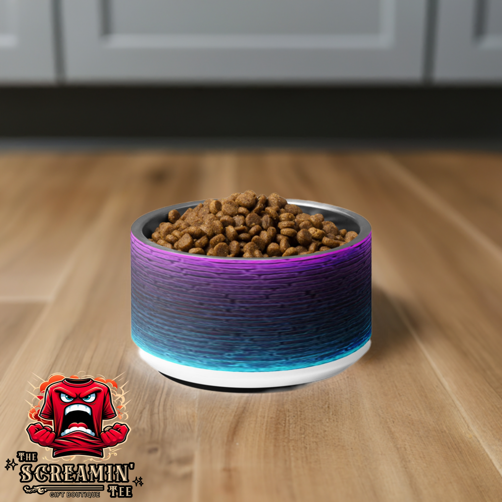 NEON PURPLE/CYAN PET BOWL - 18OZ - The Screamin' Tee