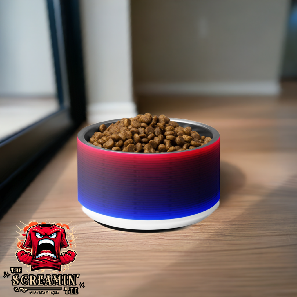 NEON RED/BLUE PET BOWL - 18OZ - The Screamin' Tee