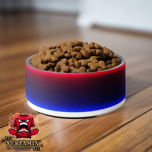 NEON RED/BLUE PET BOWL - 32OZ - The Screamin' Tee