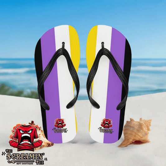 Nonbinary Pride Flip Flops