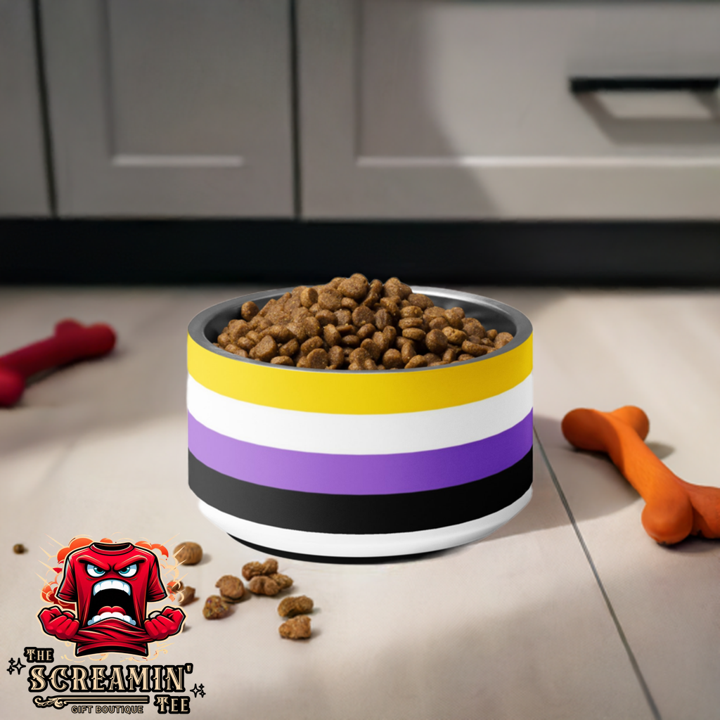 NONBINARY PRIDE PET BOWL - 18OZ - The Screamin' Tee