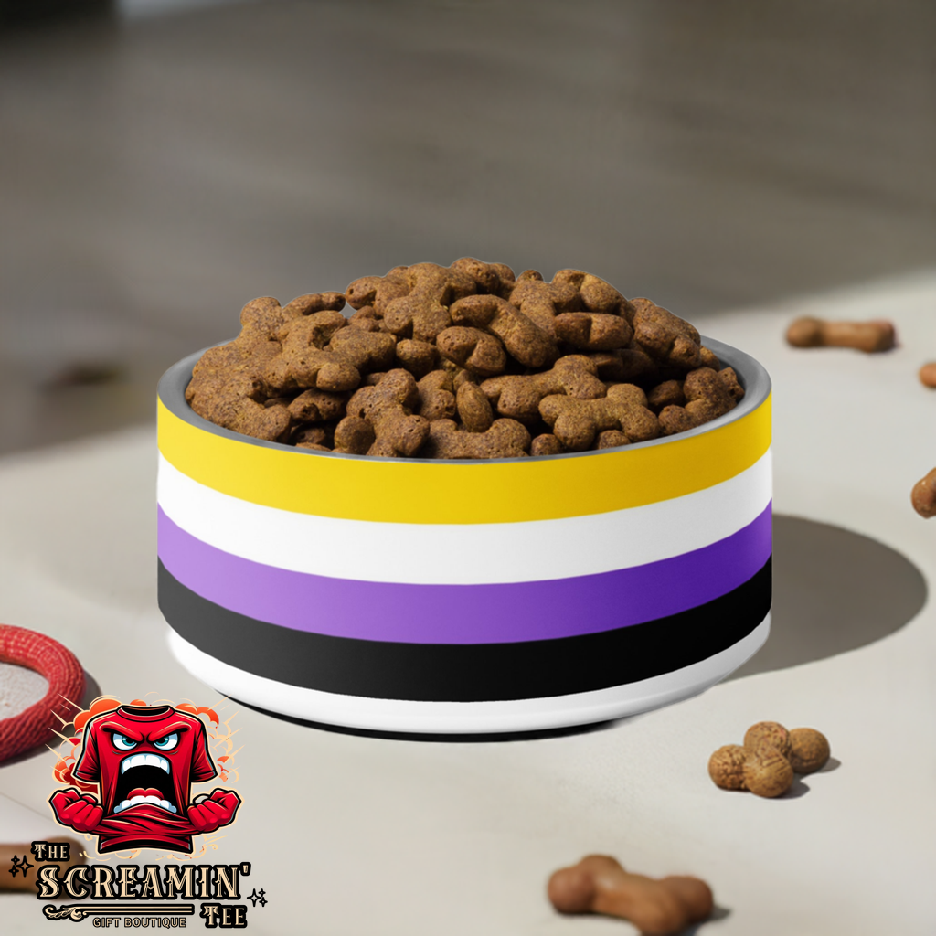 NONBINARY PRIDE PET BOWL - 32OZ - The Screamin' Tee