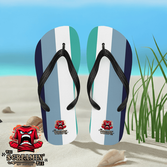 Oriented Aroace Pride Flip Flops