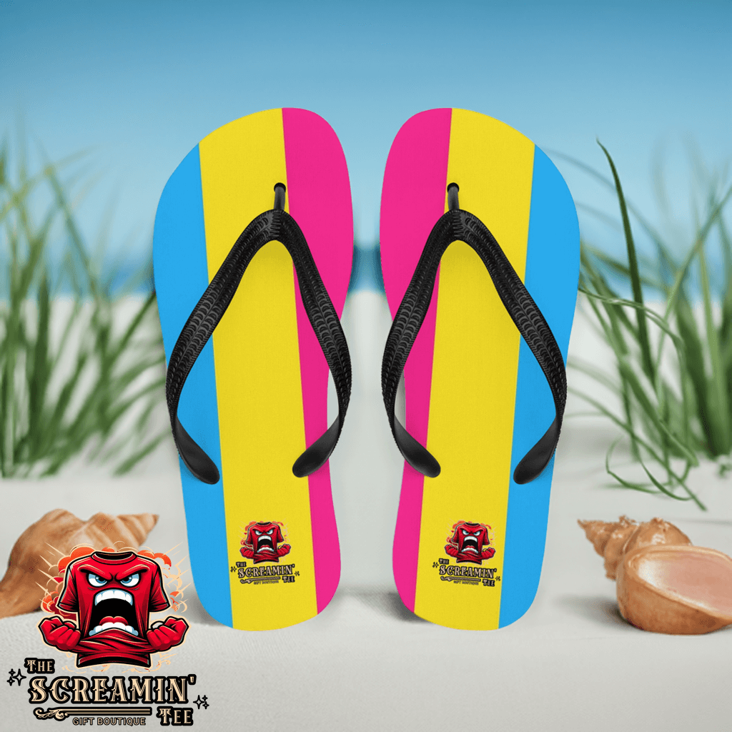Pansexual Pride Flip Flops