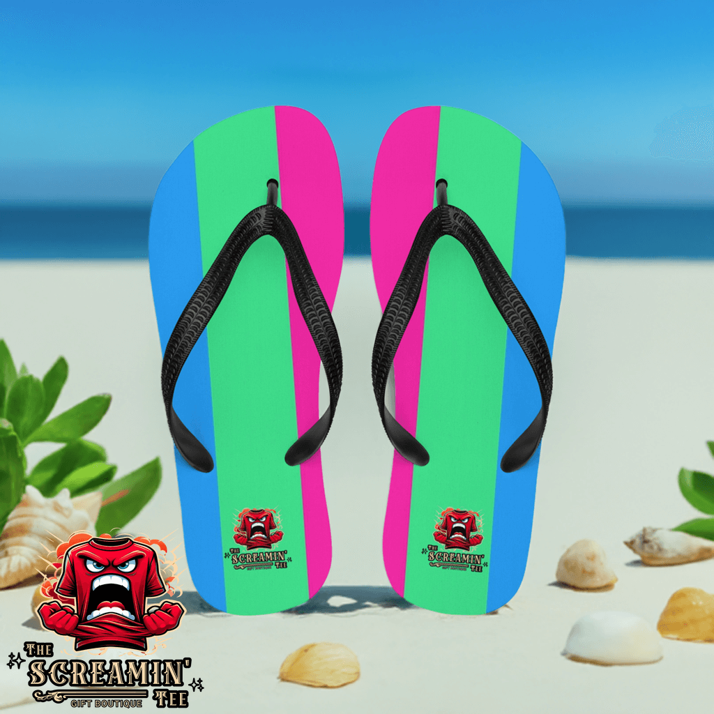 Polysexual Pride Flip Flops