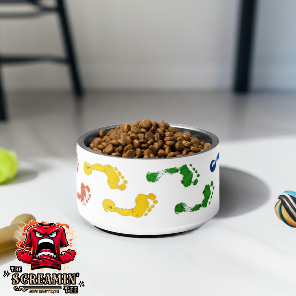 RAINBOW FEET PET BOWL - 18OZ - The Screamin' Tee